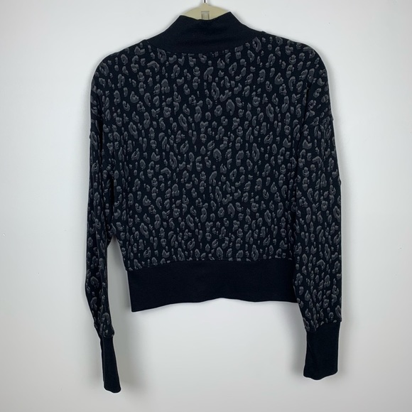 Old Navy Leopard Mock Neck Side Zip Sweatshirt - Picture 2 of 8